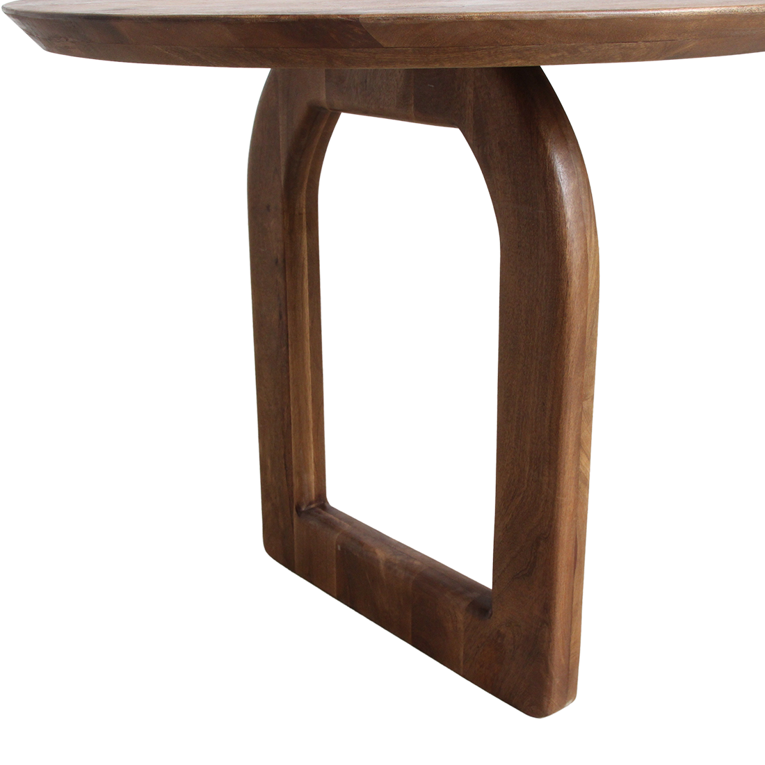 Bullnose mango wood dining table brown - open base
