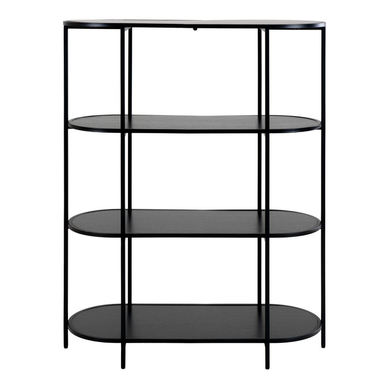 Vita Plank - Zwart, Staal/spaanplaat/melaminefolie, 85x36x111 cm