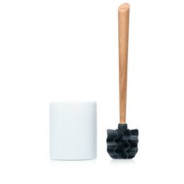 Toiletbørste WOODLINE sæt keramik hvid - eg keramik hvid