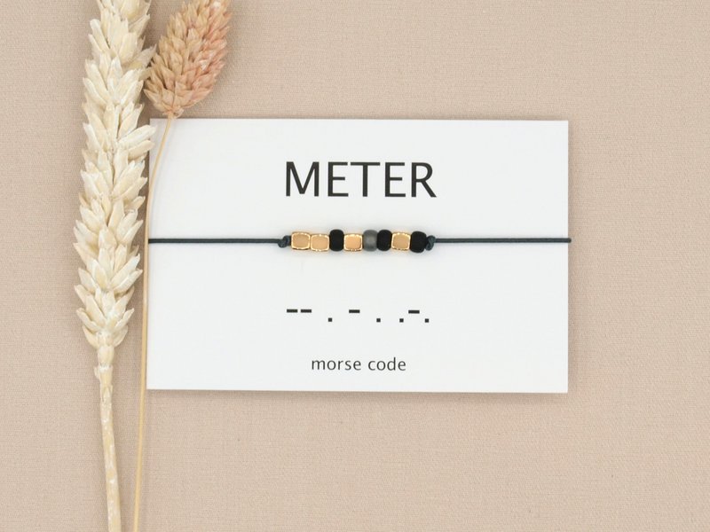 Morse code armband meter (zilver,rosé goud,goud)