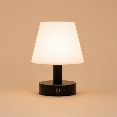 Teddy Black Wooden Rechargeable Table Lamp