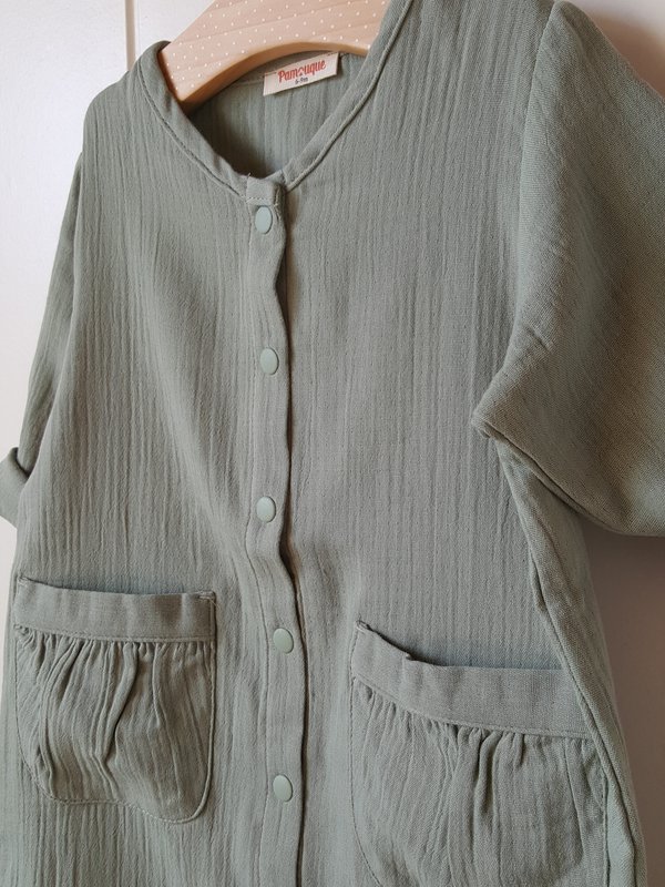 Uniseks mousseline romper / 100% biologisch dubbel gaaskatoen