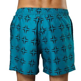Green Swimming Trunks with Boomerang Print
