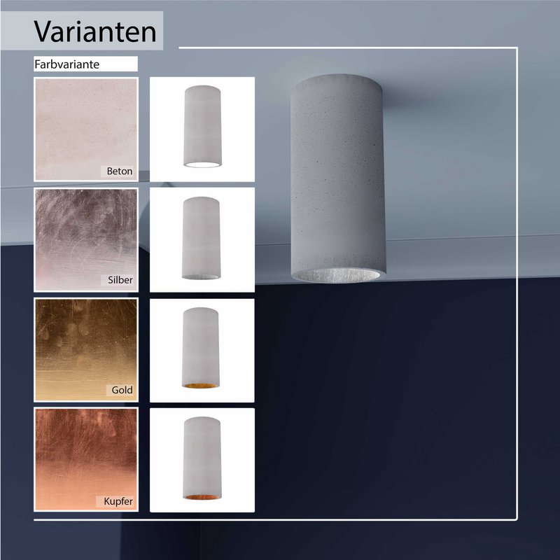 Ceiling light "Donoma" concrete light Silver