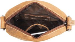 Borsa a tracolla a tracolla in pelle di bufalo colorata di cognac per uomini di arrigo - elegante copia della borsa