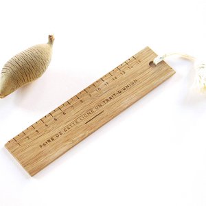 Upcycled solid wood ruler / bookmark - Make this line a hyphen