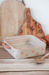 Pink Square Dish Stars 26,2x20,8x6,4 cm Isabelle Rose