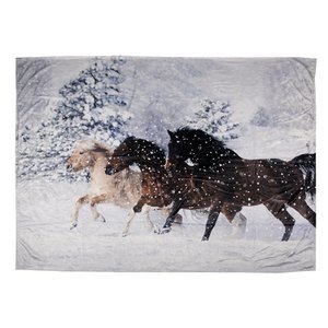 Plaid Brown Blue, Polyester 130x170 cm