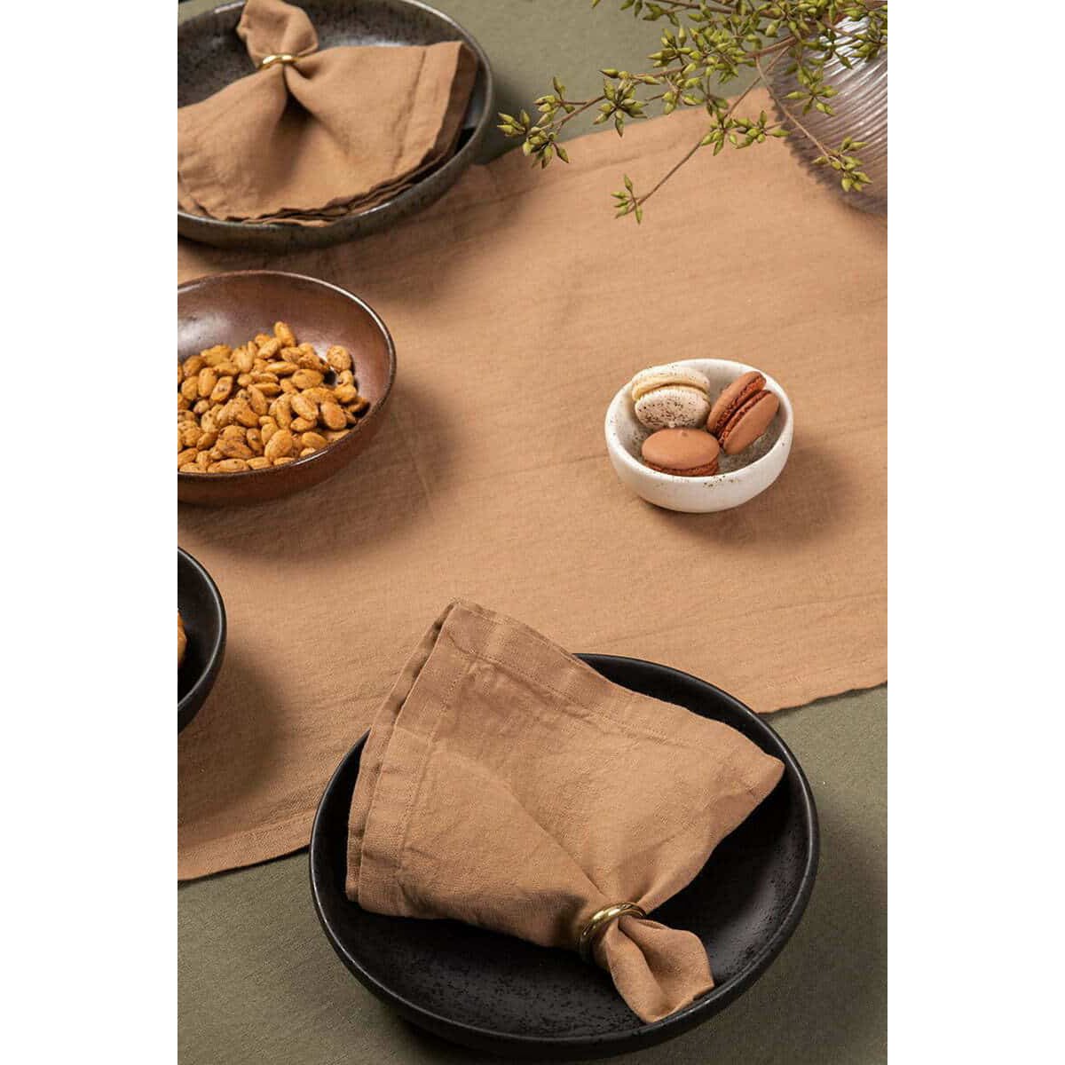 Linen table napkin Cinnamon
