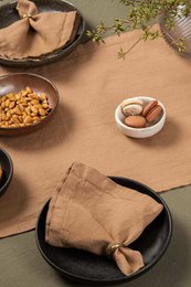 Linen table napkin Cinnamon