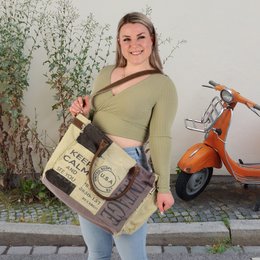 Sac vintage Sunsa. Sac à main du week-end. Acheteurs Vintage. Sac de bain/sac de sport XXL. Sac à bandoulière en toile avec cuir