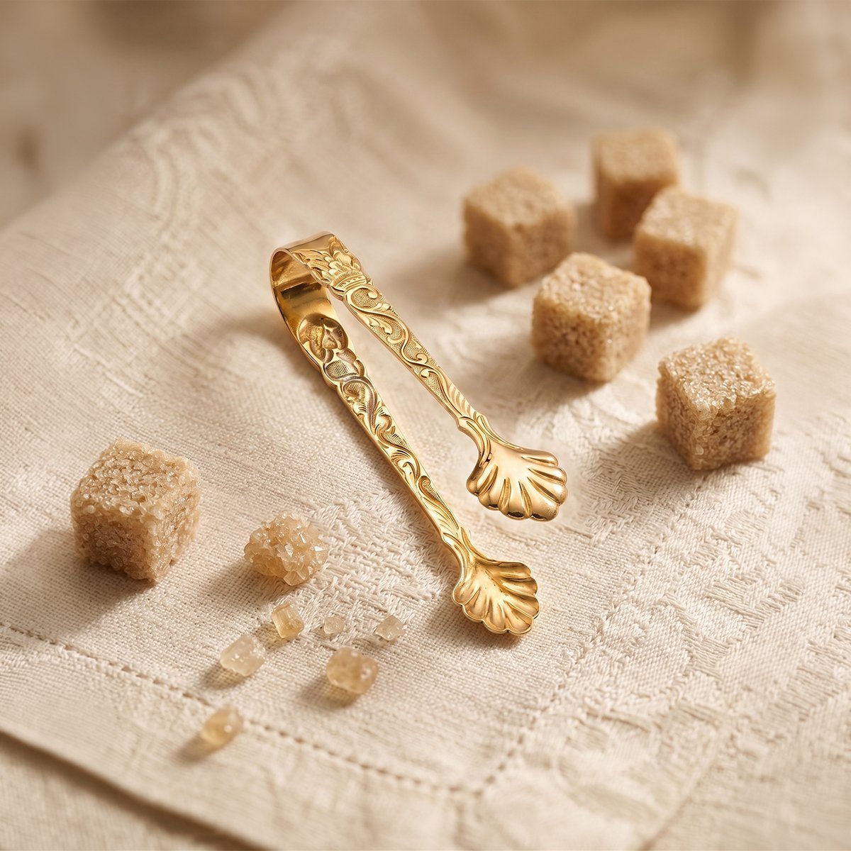 Pince à sucre dorée