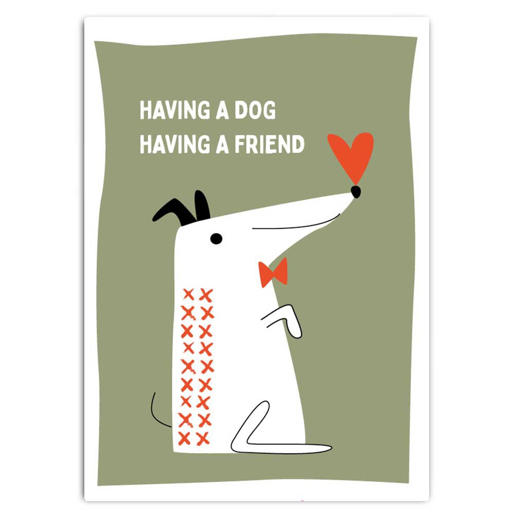 Dog Friend - postkort med neon print