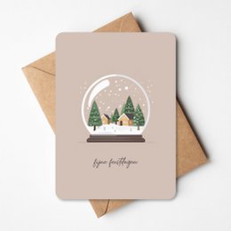 Weihnachtskarte | Schneekugel-Winterlandschaft