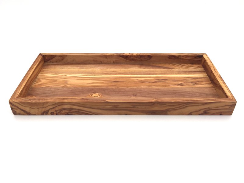 Estante rectangular L. 37 cm Tray Top en madera de olivo
