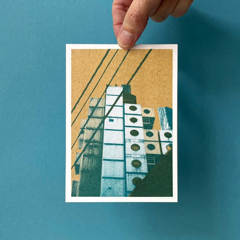 Riso Postkarte, Japan/Capsule, Risographie, DIN A6