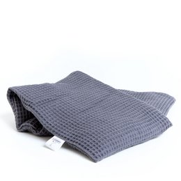 Vaffelstof grå | 70 cm | økologisk hørfrø