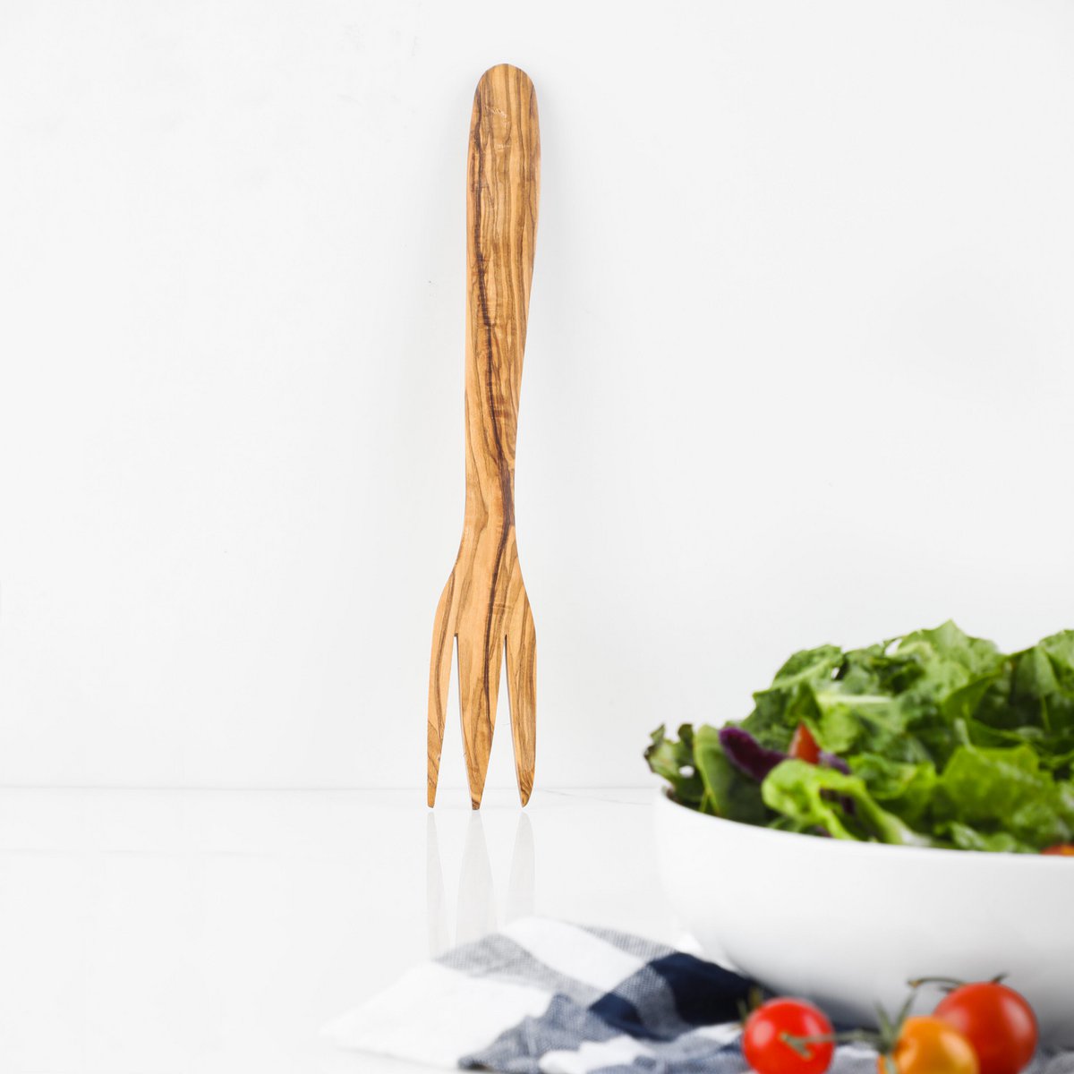Fourchette à salade en bois d'olivier – Ustensiles en bois naturel faits à la main