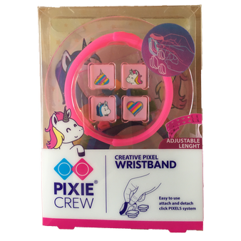 PIXIE CREW silicone bracelet – unicorns and rainbow heart, light pink