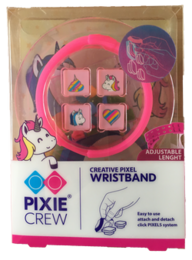 PIXIE CREW silicone bracelet – unicorns and rainbow heart, light pink