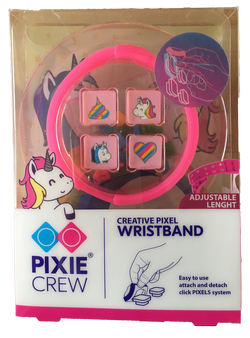 PIXIE CREW silicone bracelet – unicorns and rainbow heart, light pink