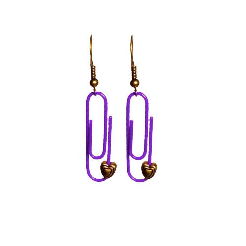 Pendientes de clip personalizados morados | por lovebynlanla