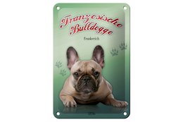 Tin Sign Dog 12x18cm French Bulldog Decoration