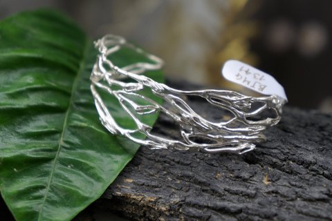 Zilveren tak armband, Sterling zilveren sieraden, handgemaakte zilveren manchet, sieraden voor vrouwen, verjaardagscadeau, cadeau voor haar