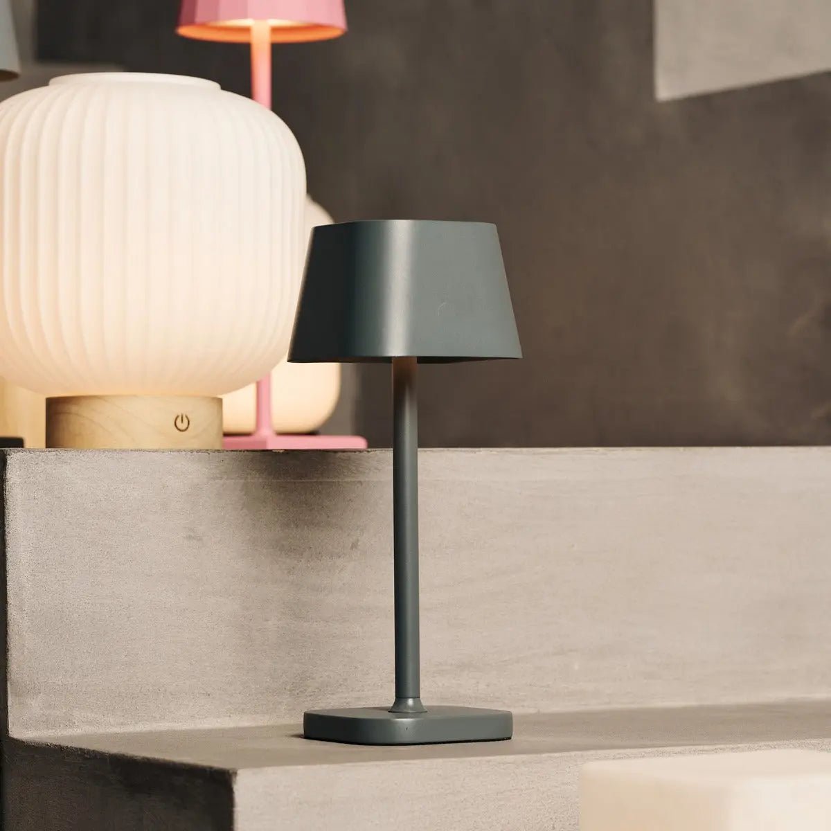 Ava Stone Grey Rechargeable Table Lamp
