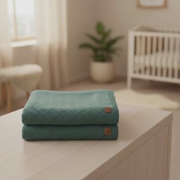 Nuvinokids® Baby Deken Sage Green Hearts