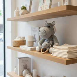 Nuvinokids® Handmade Hippo Cuddly Toy and Teething Set made of 100% Cotton