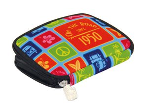 Volkswagen VW T1 Bus Neopreen Portemonnee met Rits - Surf/Veelkleurig