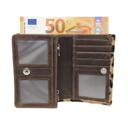 Cartera Mujer Piel Marron Oscuro RFID En 8 Estampas – Arrigo