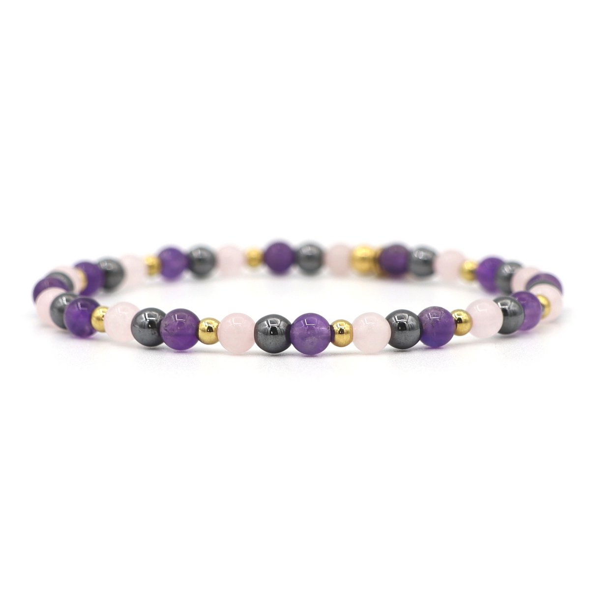 Natuursteen armband thinking of you, zilver of goud