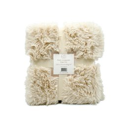 Langluvet imiteret pelskast 130x170cm 450g/m² - Lys beige Longwool