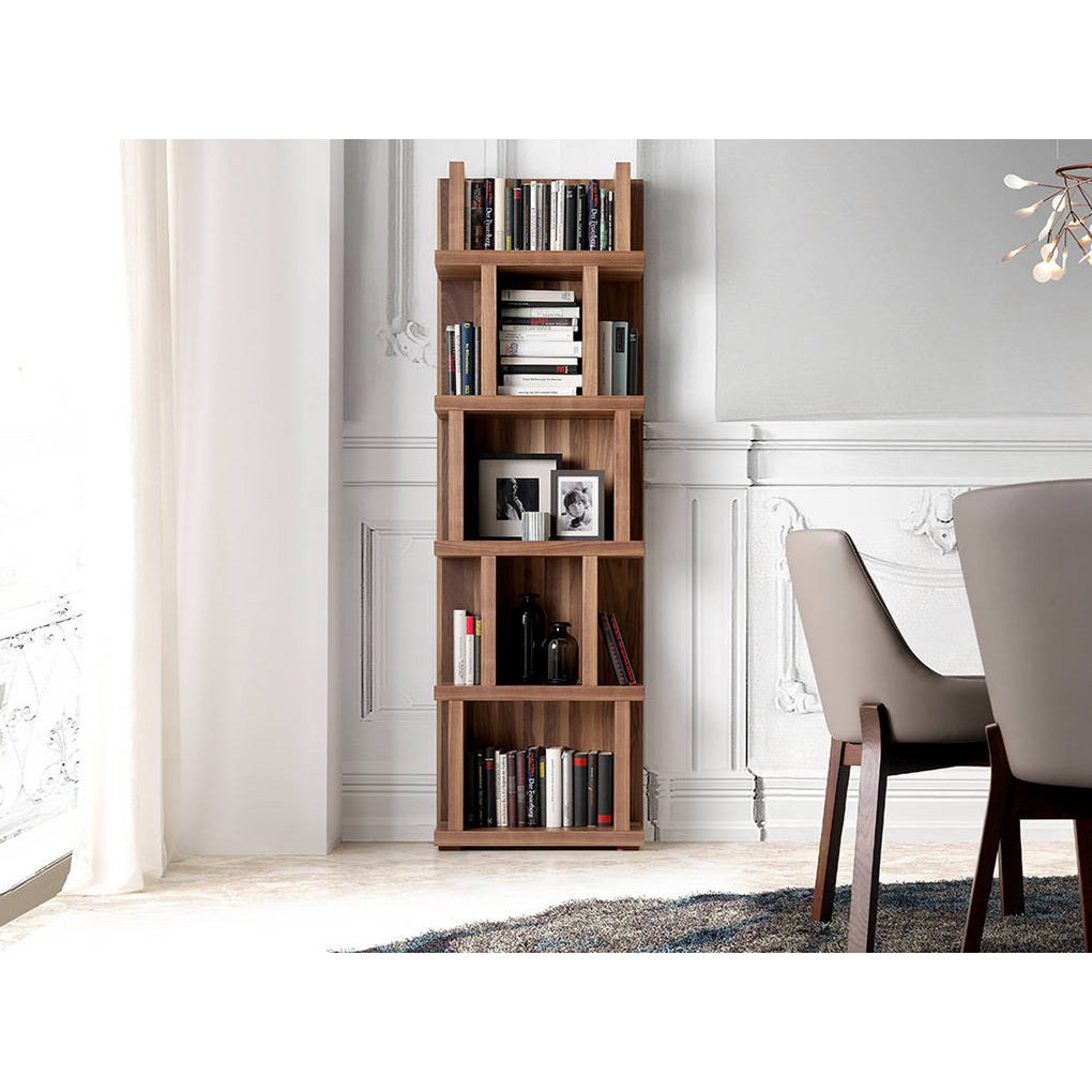 Walnut colored wooden shelf