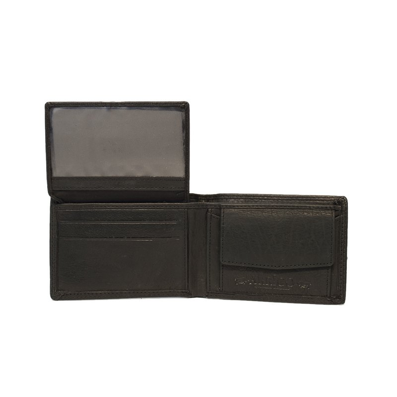 Men's Wallet Billfold Model Of Black Leather
