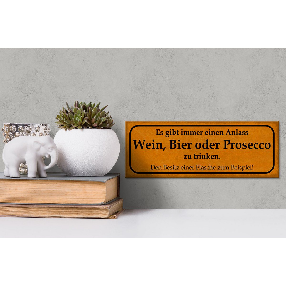 Houten bord met de tekst 27x10cm Er is altijd wel een gelegenheid om wijn of Prosecco te drinken