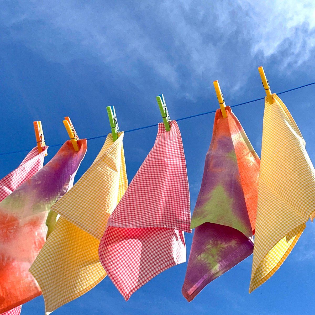 Kleine gelbe Gingham-Serviette – Sonne – 2er-Set