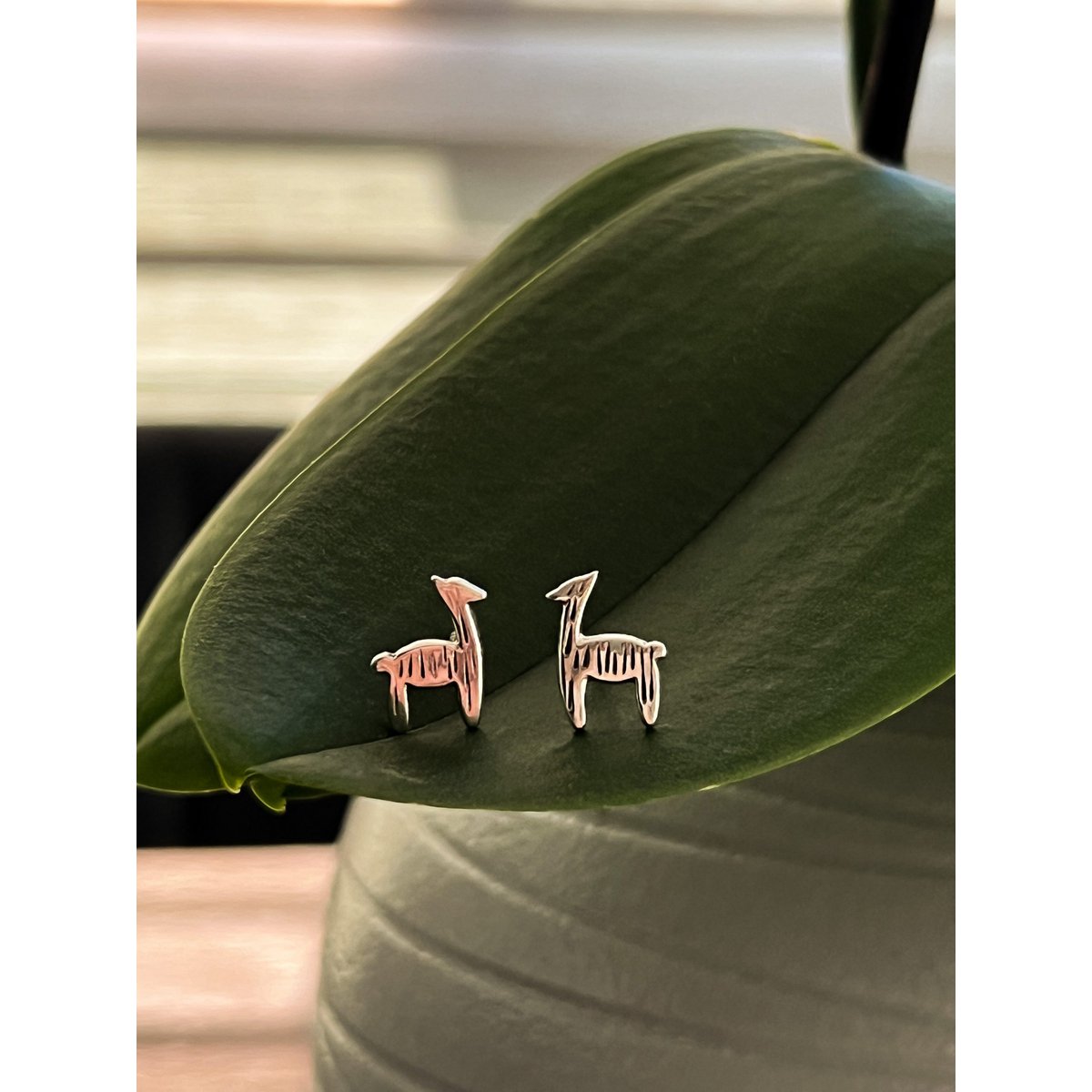 KASIRI 950 Silver Handmade Earrings - Llama