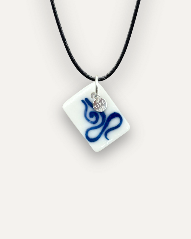 Charm - Blue Energy Rectangle porcelænsvedhæng