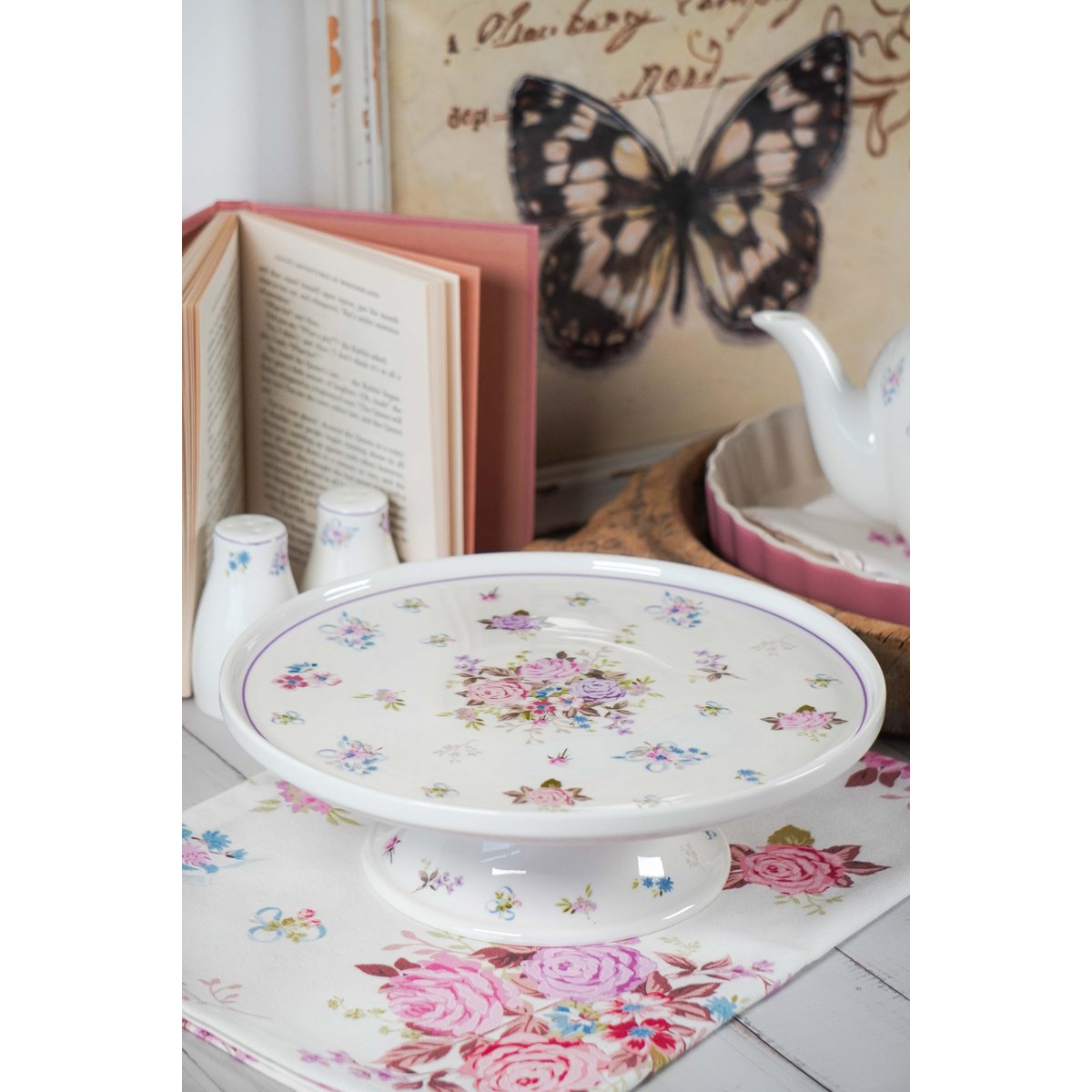 Porzellankuchenständer Flora 25 cm Isabelle Rose