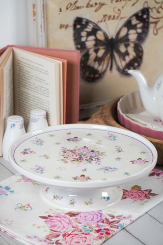 Porzellankuchenständer Flora 25 cm Isabelle Rose