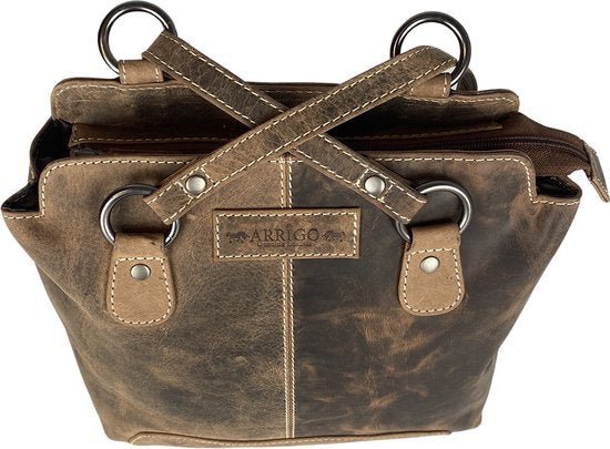 Theft -proof backpack Cognac -colored