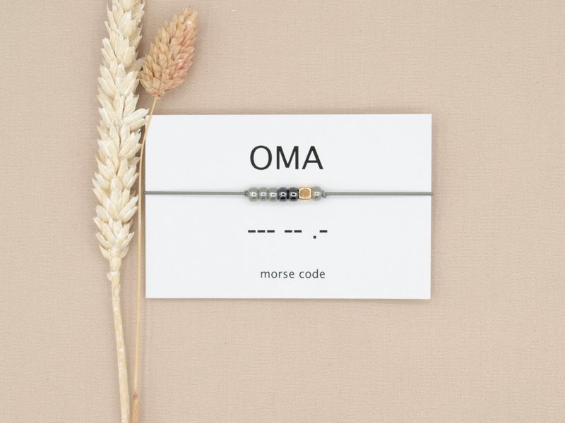 Morse code armband Oma (zilver,rosé goud,goud)