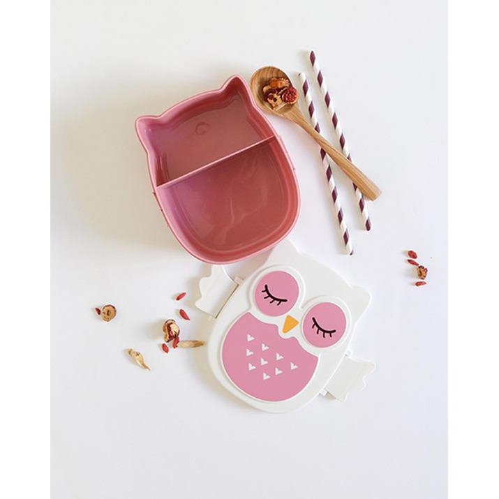 Boite à gouter - Lunchbox hemetique & sans BPA - Chouette Rose
