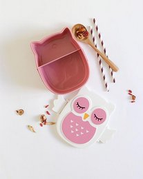Boite à gouter - Lunchbox hemetique & sans BPA - Chouette Rose