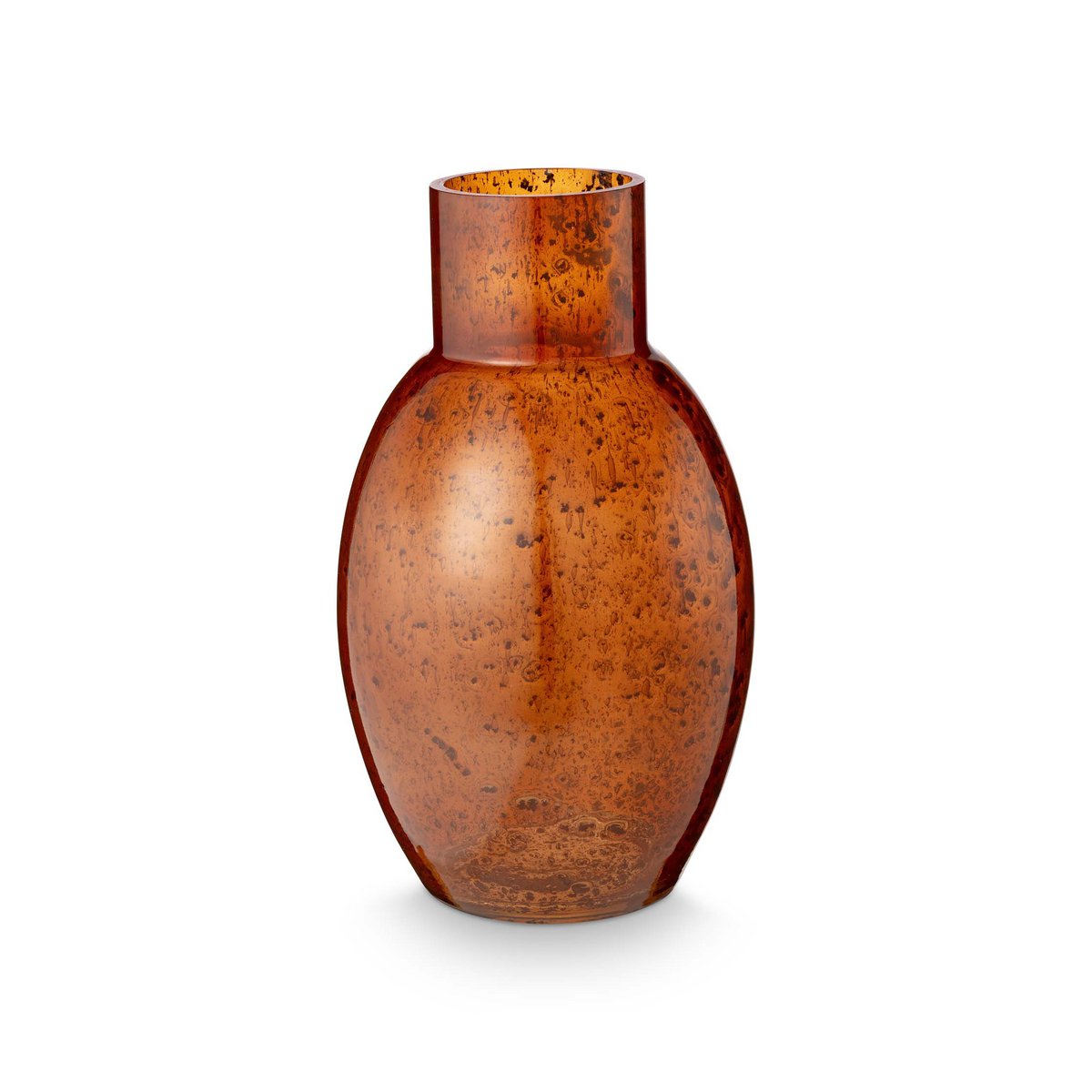 Vase Oval Glass Caramel 15x27cm