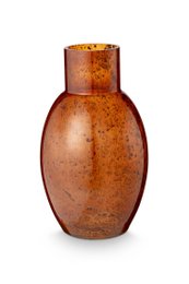 Vase Oval Glass Caramel 15x27cm