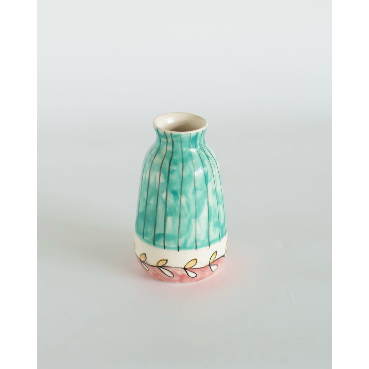 Hand-Painted Ceramic Mini Vases - Set of 3